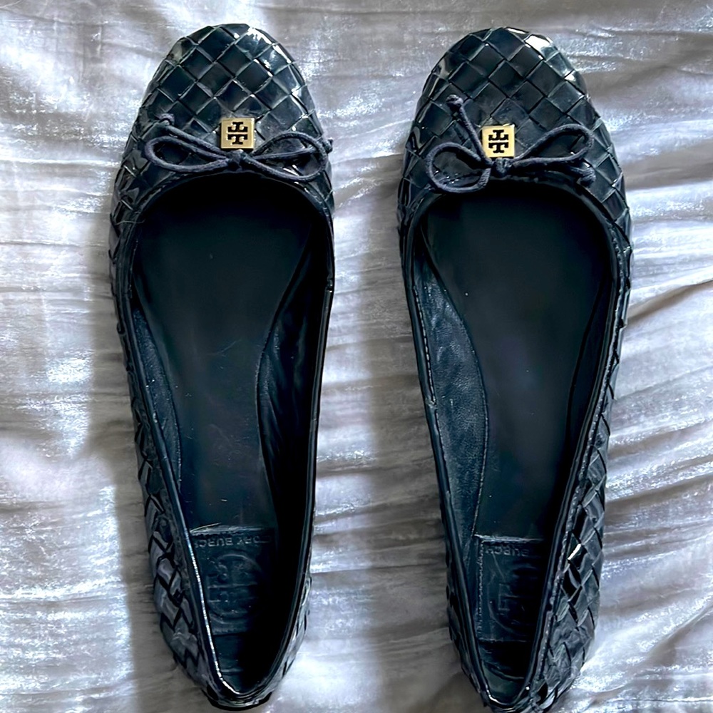 Tory Burch Black Patent Leather Flats